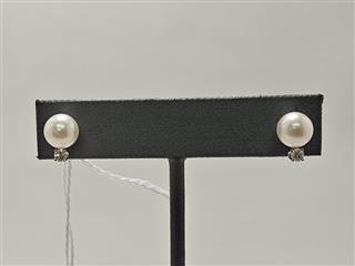 14K EARRINGS WITH PEARL AND DIAMOND